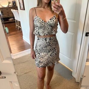 Animal print skirt and tank top set